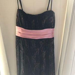 Black and pink lace dress